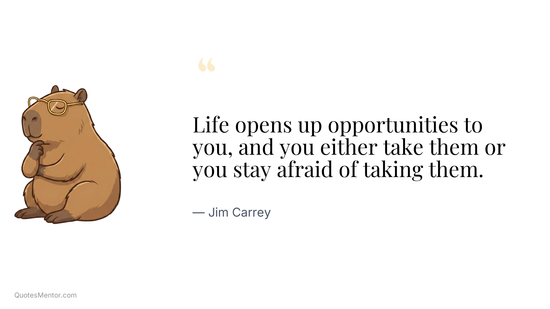 Life opens up opportunities to you, and you either take them or you stay afraid of taking them. - Jim Carrey