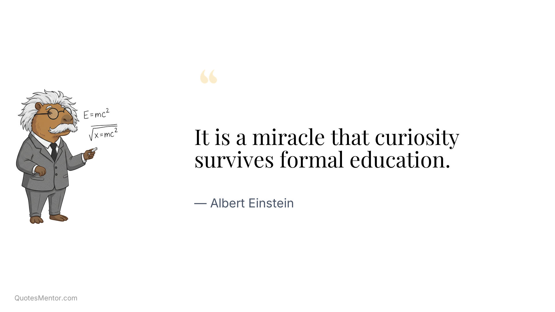 It is a miracle that curiosity survives formal education. - Albert Einstein