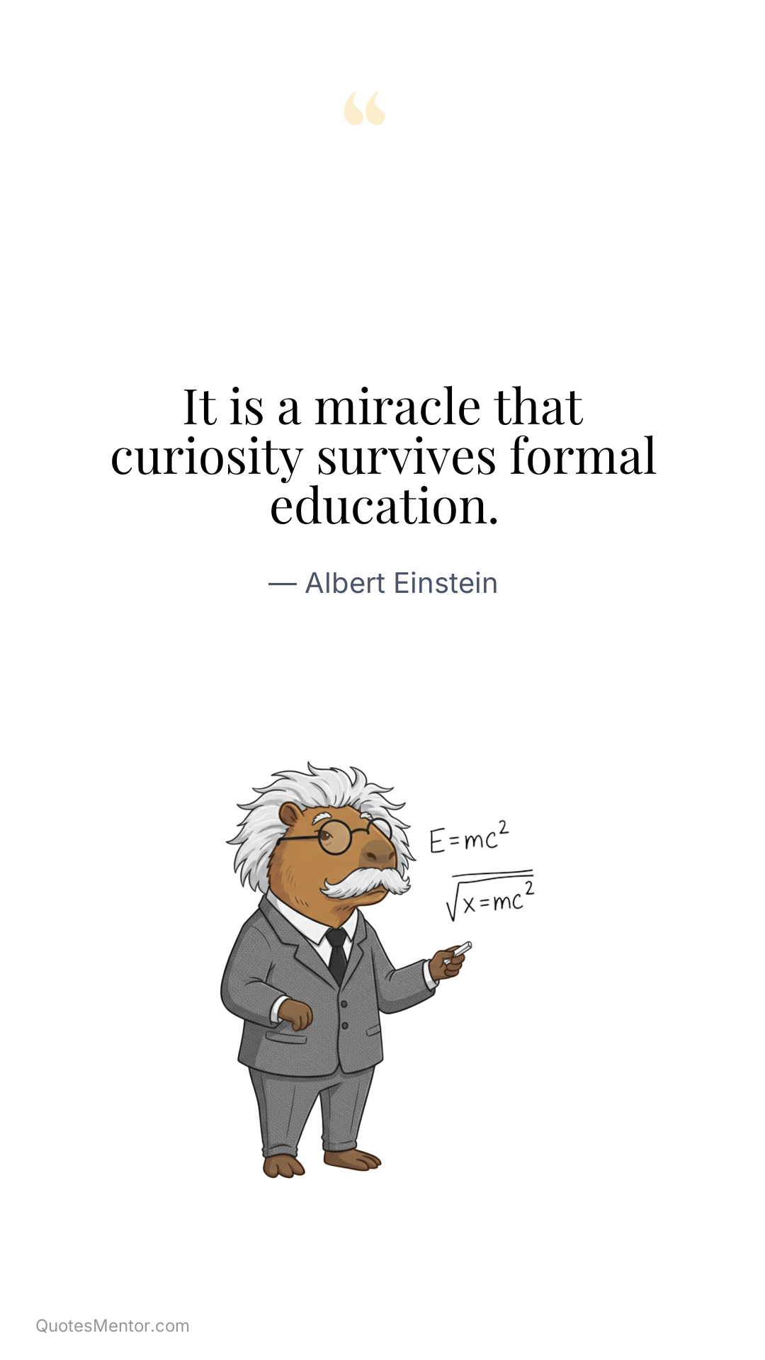 It is a miracle that curiosity survives formal education. - Albert Einstein