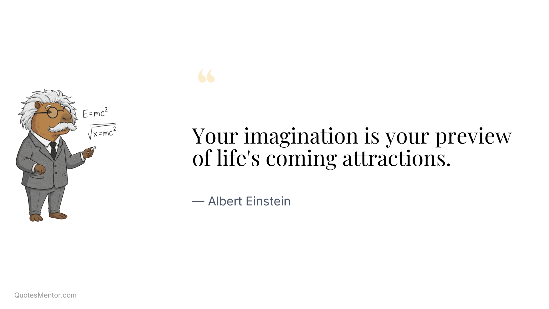 Your imagination is your preview of life's coming attractions. - Albert Einstein
