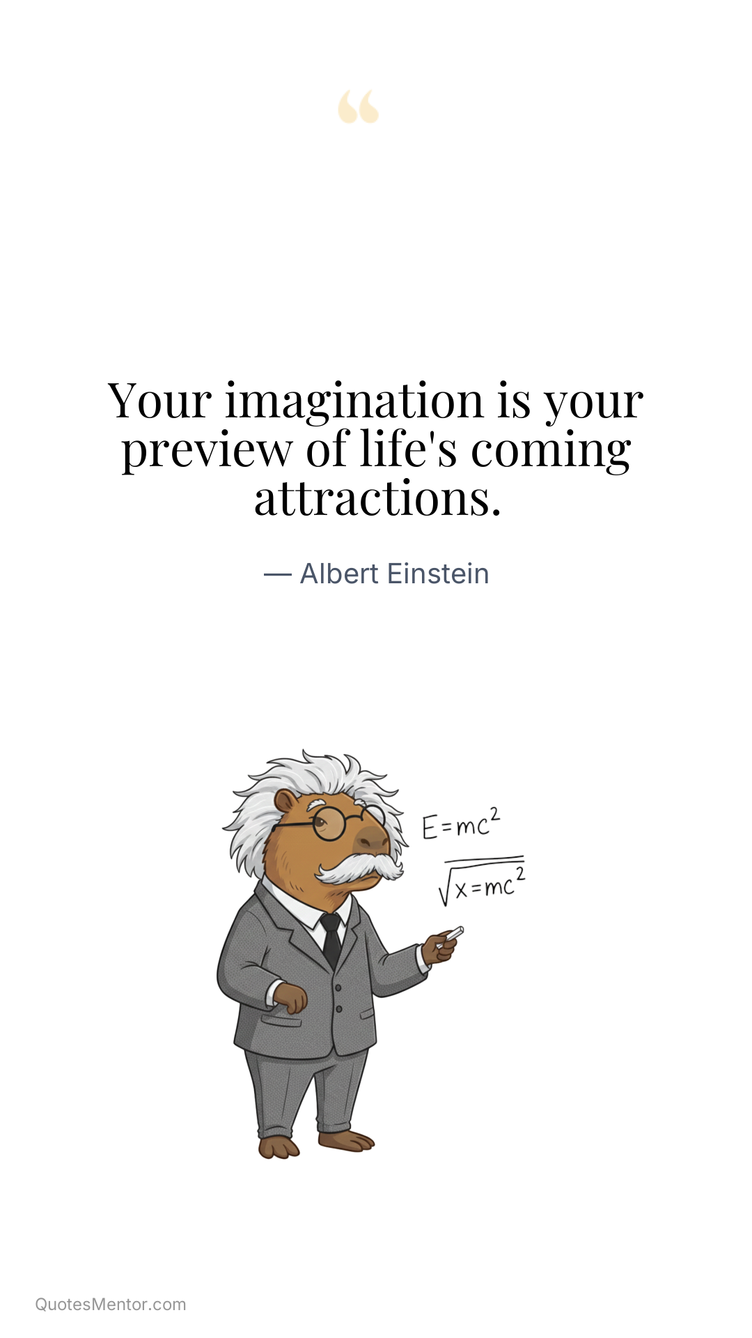 Your imagination is your preview of life's coming attractions. - Albert Einstein